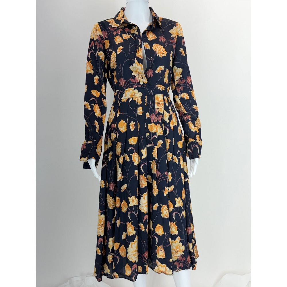Ted Baker London Women's Floral Print Long Sleeve Midi Shirtdress Size 0 - Picture 3 of 11